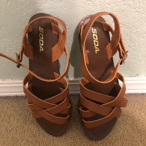brown strapped sandals